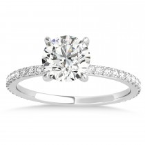 Round Lab Grown Diamond Hidden Halo Engagement Ring 18k White Gold (3.00ct)