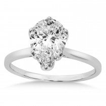 Solitaire Pear Shape Engagement Ring 14k White Gold