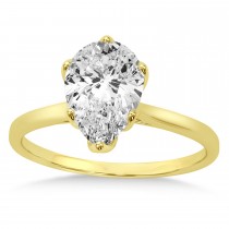 Solitaire Pear Shape Engagement Ring 14k Yellow Gold