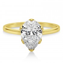 Solitaire Pear Shape Engagement Ring 14k Yellow Gold