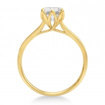 Solitaire Emerald Cut Engagement Ring 14k Yellow Gold