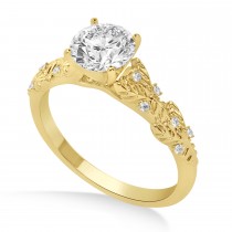 Diamond Floral Vine Engagement Ring 14k Yellow Gold (0.05ct)