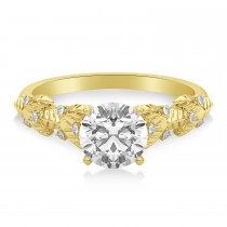 Lab Grown Diamond Floral Vine Engagement Ring 14k Yellow Gold (0.05ct)