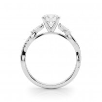 Diamond with Marquise Leaf Engagement Ring 14K White Gold (0.50ct)