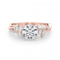 Diamond with Marquise Leaf Engagement Ring 18K Rose Gold (0.50ct)