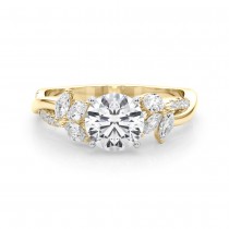 Diamond with Marquise Leaf Engagement Ring 18K Yellow Gold (0.50ct)