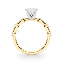 Diamond Accented Scalloped Engagement Ring 14K Yellow Gold (0.20ct)