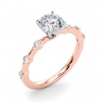 Diamond Accented Engagement Ring 18K Rose Gold (0.20ct)