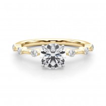 Diamond Accented Engagement Ring 18K Yellow Gold (0.20ct)