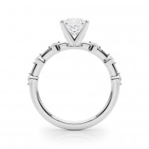 Diamond Accented Scalloped Engagement Ring in Platinum (0.20ct)