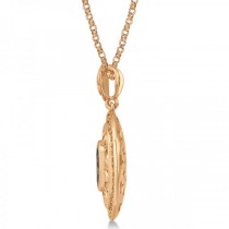 Vintage Diamond Iolite Pendant Necklace in 14k Rose Gold (1.75ct)