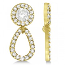 Ladies Teardrop Dangle Diamond Earring Jackets 14k Yellow Gold (0.38ct)