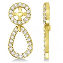 Ladies Teardrop Dangle Diamond Earring Jackets 14k Yellow Gold (0.38ct)