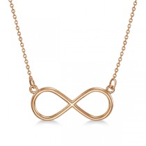 Ladies Sideways Infinity Loop Pendant w/ 18 inch chain 14k Rose Gold