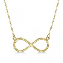 Ladies Sideways Infinity Loop Pendant w/ 18 inch chain 14k Yellow Gold