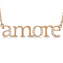 Amore Diamond Pendant Necklace in 14k Rose Gold (0.08ct)