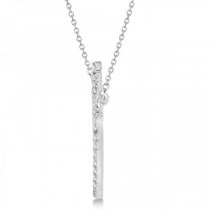 Diamond Accented Apple Pendant Necklace 14k White Gold (0.20ct)