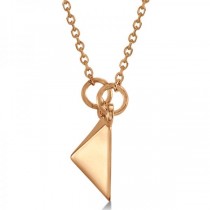 Pyramid Pendant Necklace in Plain Metal 14k Rose Gold