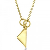 Pyramid Pendant Necklace in Plain Metal 14k Yellow Gold