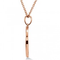 Crescent Moon Pendant Necklace in Solid 14k Rose Gold