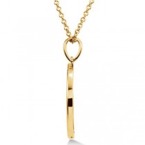 Crescent Moon Pendant Necklace  in Solid 14k Yellow Gold