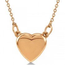 Heart Necklace with 18 inch Chain for Women Crafted of 14k Rose Gold