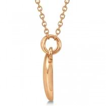 Heart Necklace with 18 inch Chain for Women Crafted of 14k Rose Gold