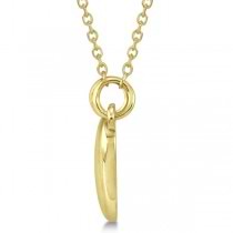 Women's Heart Necklace with 18 inch Chain Crafted of 14k Yellow Gold