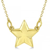 Shining Star Pendant w/ 18 inch Cable Chain in 14k Yellow Gold