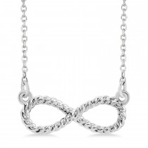 Infinity Rope Pendant Necklace 14k White Gold