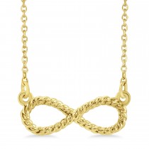 Infinity Rope Pendant Necklace 14k Yellow Gold