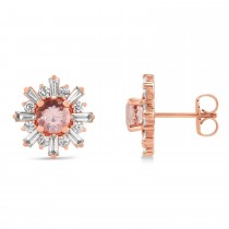 Diamond & Morganite Earrings 14k Rose Gold (1.92ct)