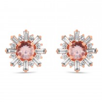 Diamond & Morganite Earrings 14k Rose Gold (1.92ct)