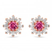 Diamond & Pink Tourmaline Earrings 14k Rose Gold (2.02ct)