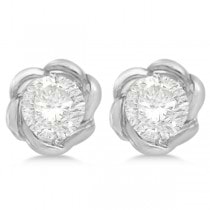 Flower Shape Earring Jackets for up to 12mm Studs 14k White Gold