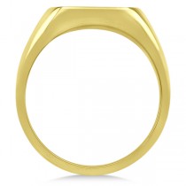 Men's Square Engraved Monogram Signet Ring 14k Yellow Gold