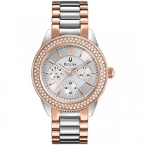 Bulova Women's Chronograph Silver Dial Two Tone Stainless Steel Watch