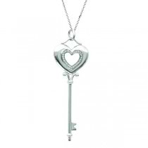 Diamond Puffed Heart Pendant Necklace in Sterling Silver (0.15ct)