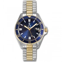 Allurez Two-Tone Tachymeter Luxury Diver Watch Stainless Steel for Men