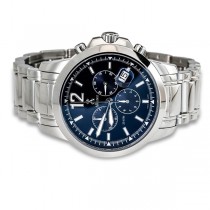 Allurez Men's Stainless Steel Classic Chronograph Wrist Watch Swiss