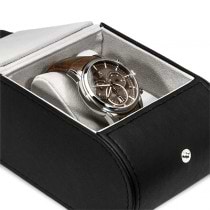 Allurez Men's Leather & Steel Chronograph Wrist Watch Swiss