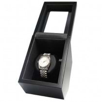 Single Automatic Watch Winder Box in Matte Black Finish