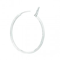 Inside-Outside Pave Oval Diamond Hoop Earrings 14k White Gold (0.65ct)
