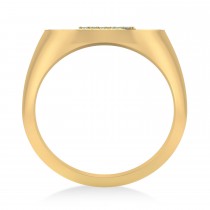 Diamond Cryptocurrency Bitcoin Men's Ring 14k Yellow Gold (0.34ct)