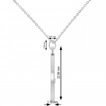 Cryptocurrency Dogecoin Pendant Necklace With Bail 14k White Gold