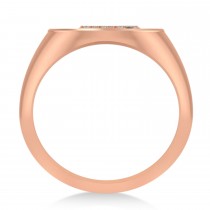 Diamond Cryptocurrency Bitcoin Men's Ring 14k Rose Gold (0.14ct)