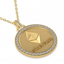 Diamond Cryptocurrency Ethereum Pendant Necklace With Bail 18k Yellow Gold (0.44ct)