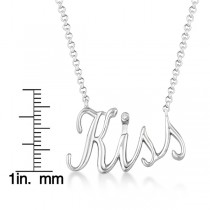 Sterling Silver "Kiss" Diamond Pendant Necklace (0.01ct)