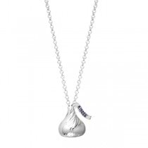 Hershey's Kiss Small 3D Pendant Necklace Sterling Silver