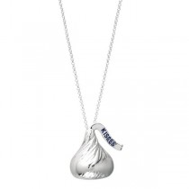 Hershey's Kiss X-Large 3D Pendant Necklace Sterling Silver